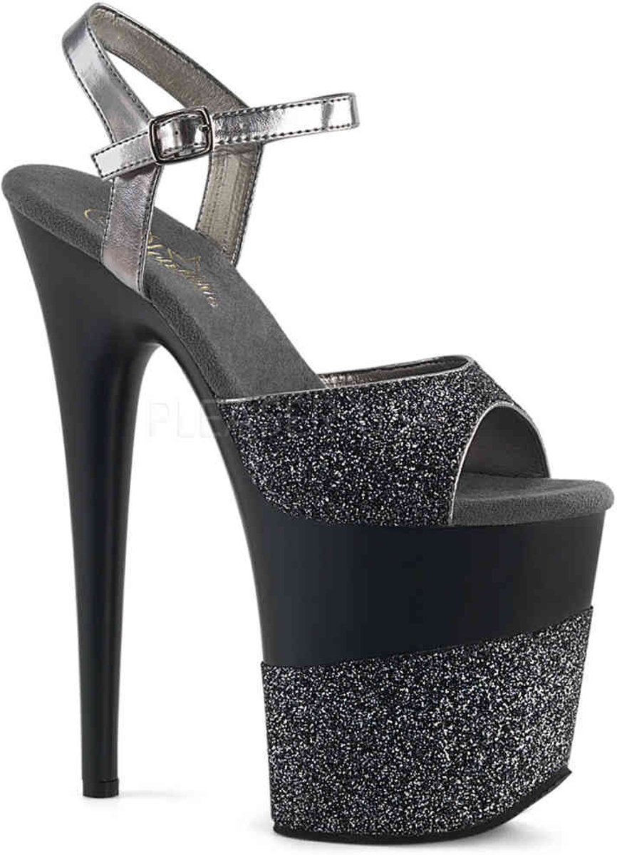 EU 36 = US 6 | FLAMINGO-809-2G | 8 Heel, 4 PF Ankle Strap Sandal w/ Glitter Wrapped PF